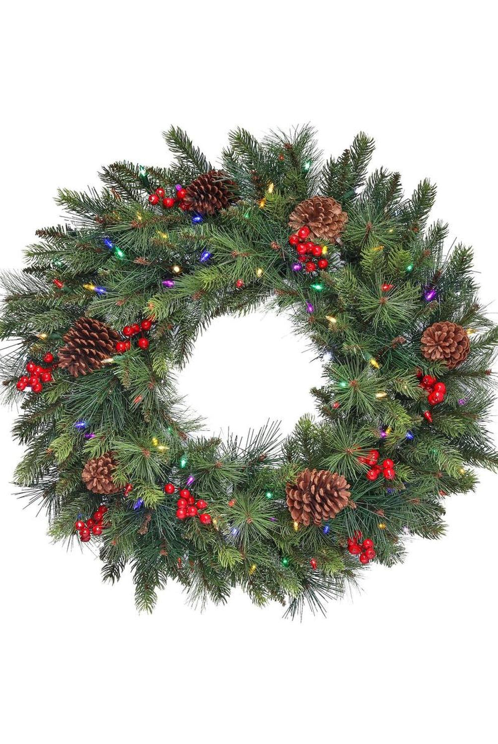 30" LED Forrest Berry Fir Wreath