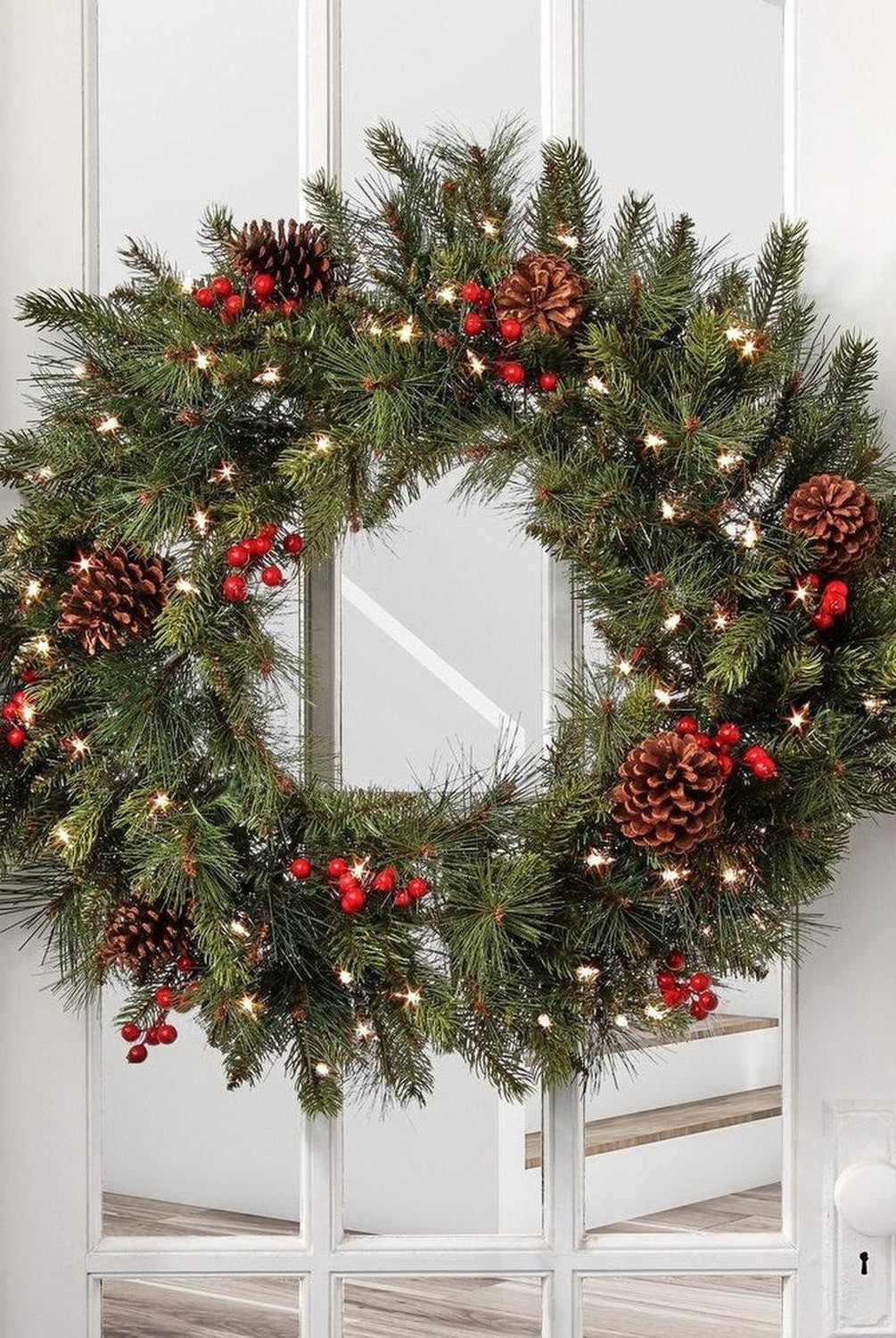 30" LED Forrest Berry Fir Wreath