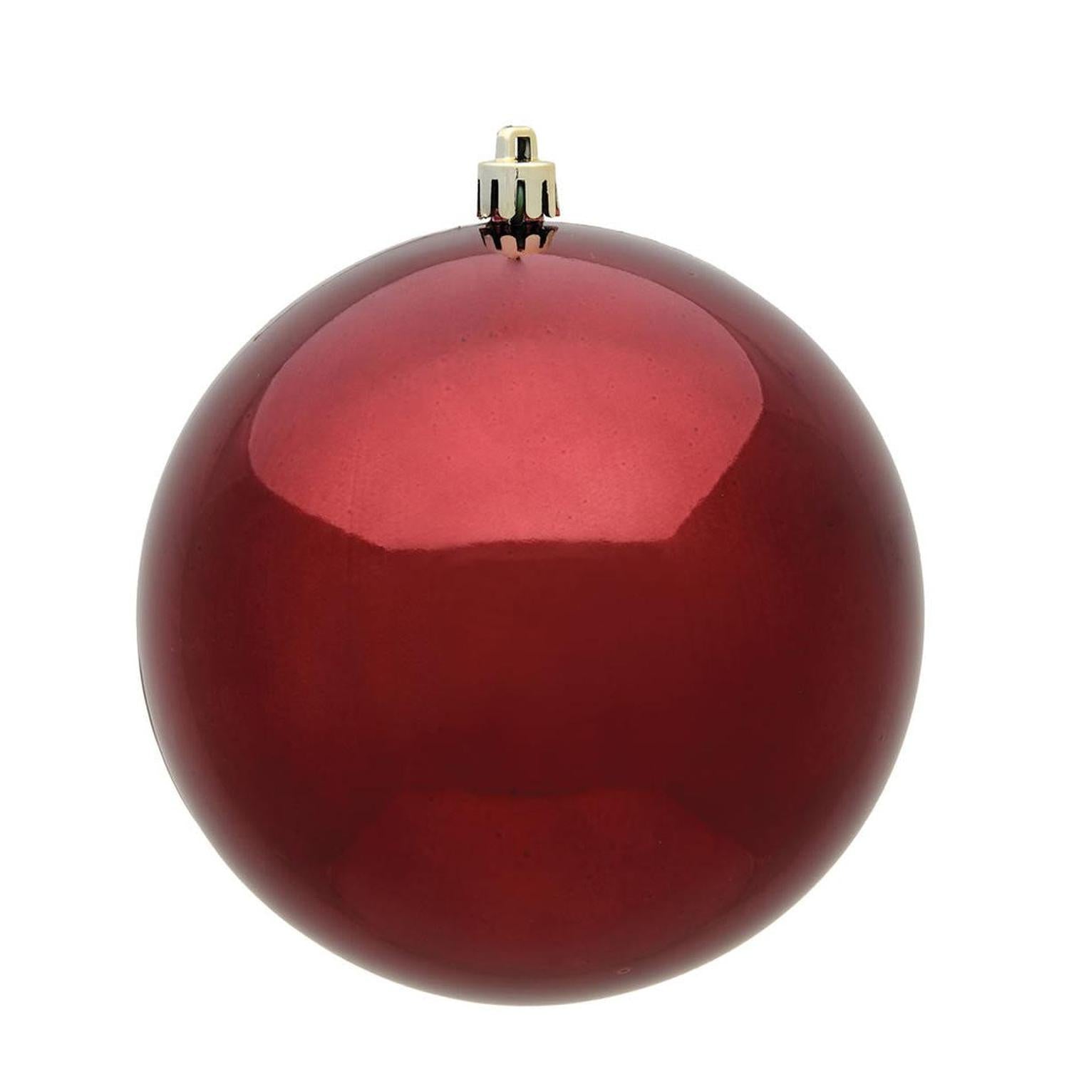 8in Burgundy Shiny Christmas Ball Ornament