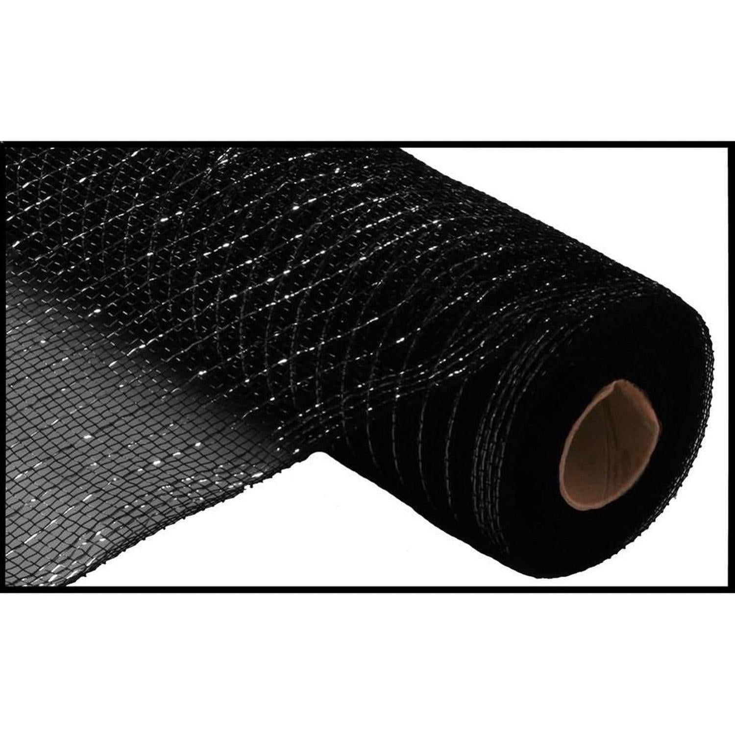 Shop For 10" Metallic Black with Black Foil Mesh Ribbon (10 Yards) at Michelle's aDOORable Creations