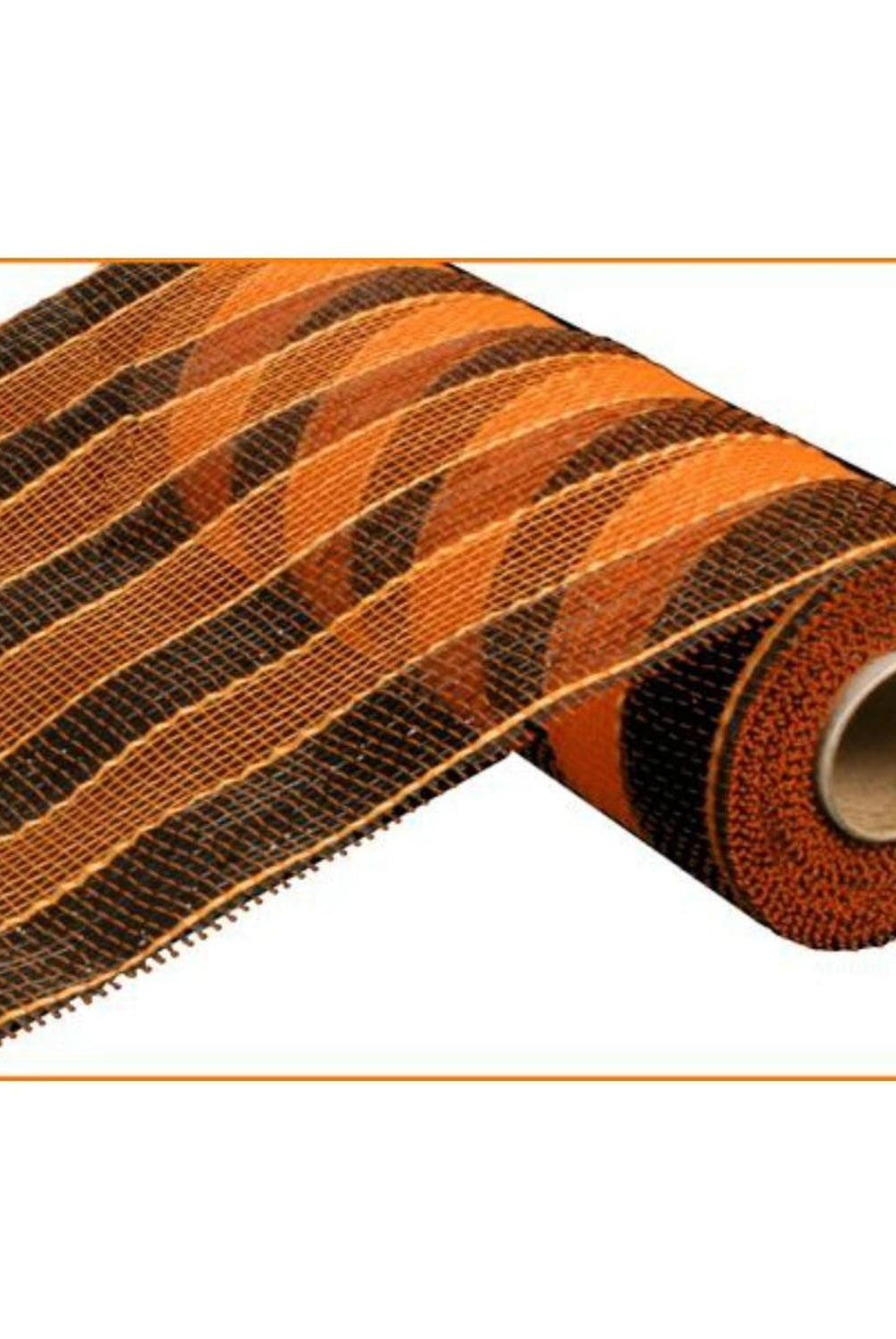10" Poly Deco Mesh Ribbon: Orange and Black Stripes