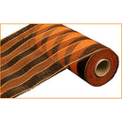 Shop For 10" Poly Deco Mesh Ribbon: Orange and Black Stripes at Michelle's aDOORable Creations