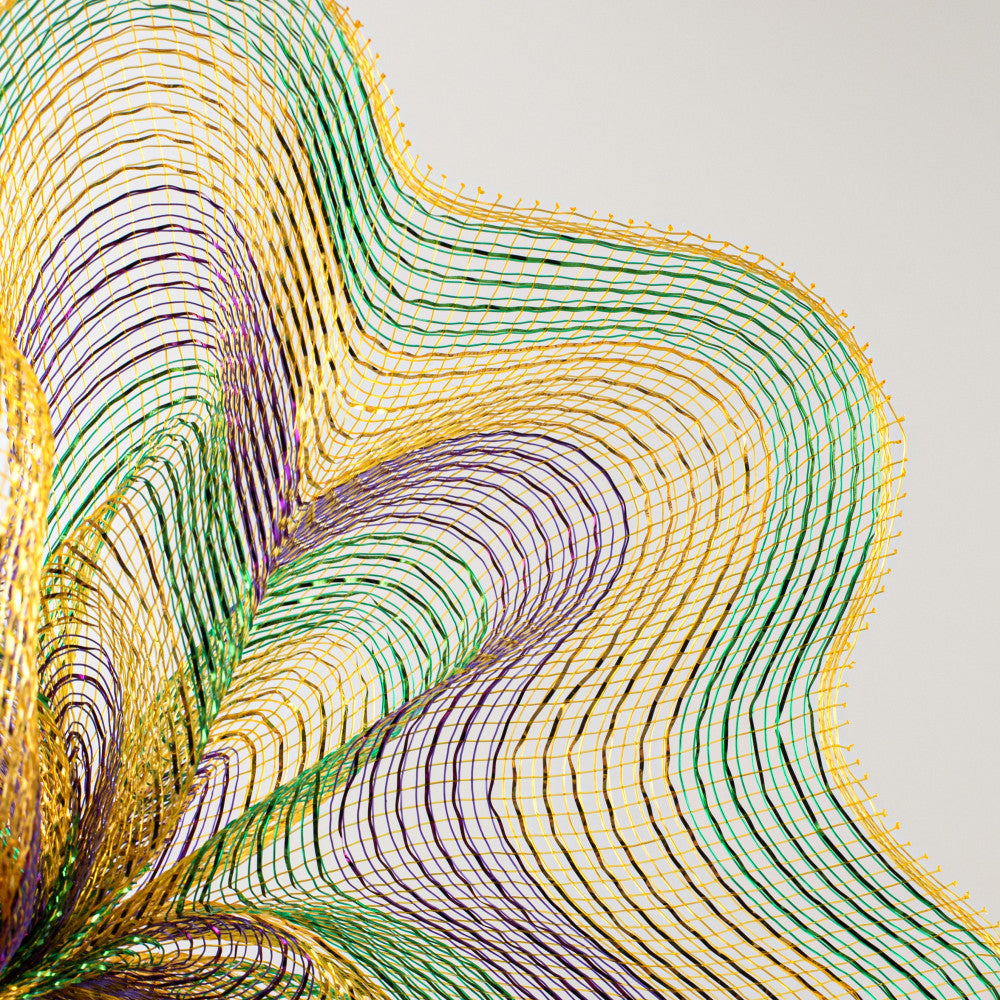 Shop For 10" Poly Deco Mesh Ribbon: Deluxe Mardi Gras Stripe (10 Yards) at Michelle's aDOORable Creations