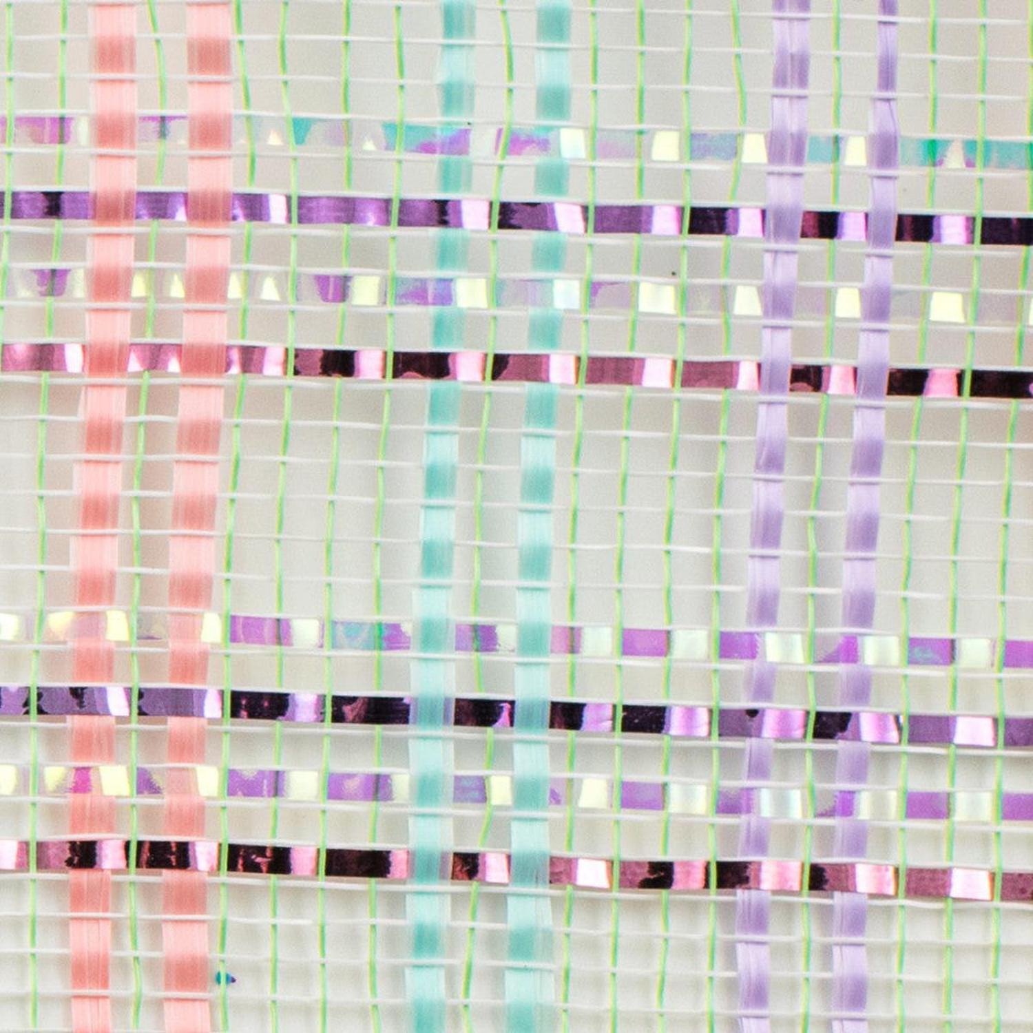 Shop For 10" Vertical Foil Plaid Mesh Ribbon: Lime/Pink/Blue/Lavender at Michelle's aDOORable Creations