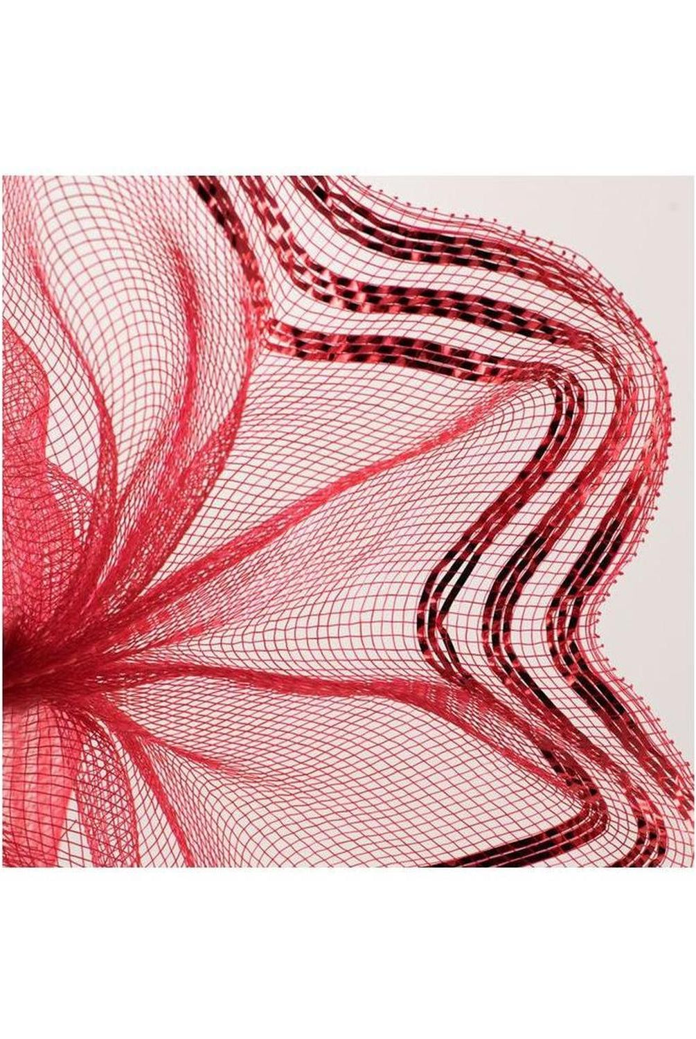 Shop For 10" Border Stripe Metallic Mesh Ribbon: Red (10 Yards) at Michelle's aDOORable Creations
