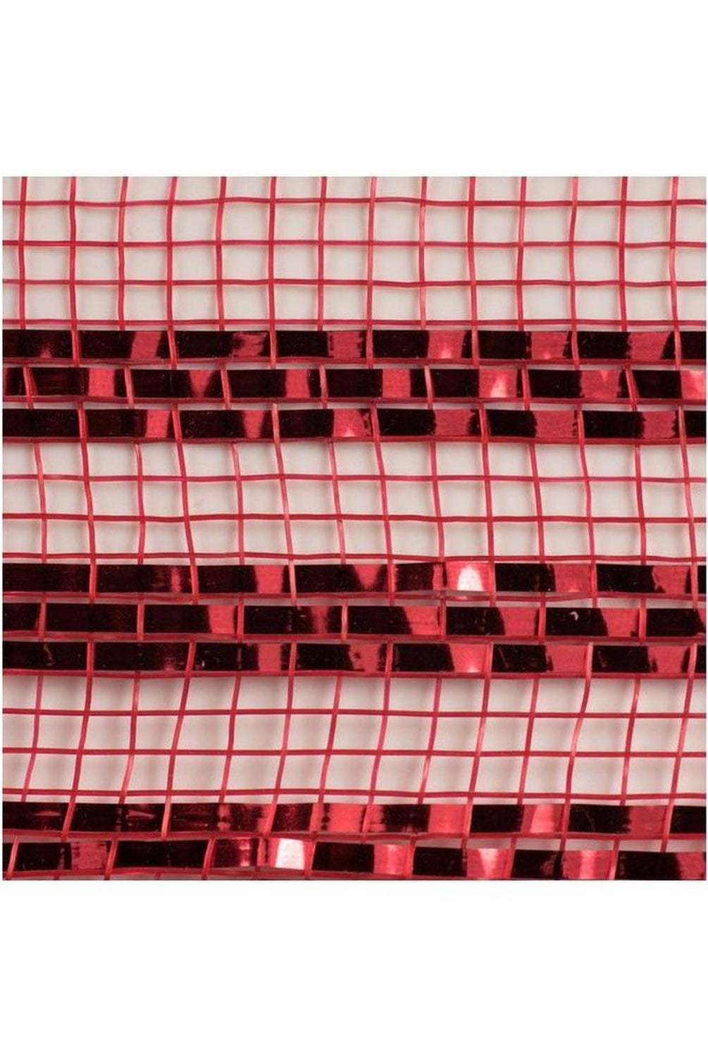 Shop For 10" Border Stripe Metallic Mesh Ribbon: Red (10 Yards) at Michelle's aDOORable Creations
