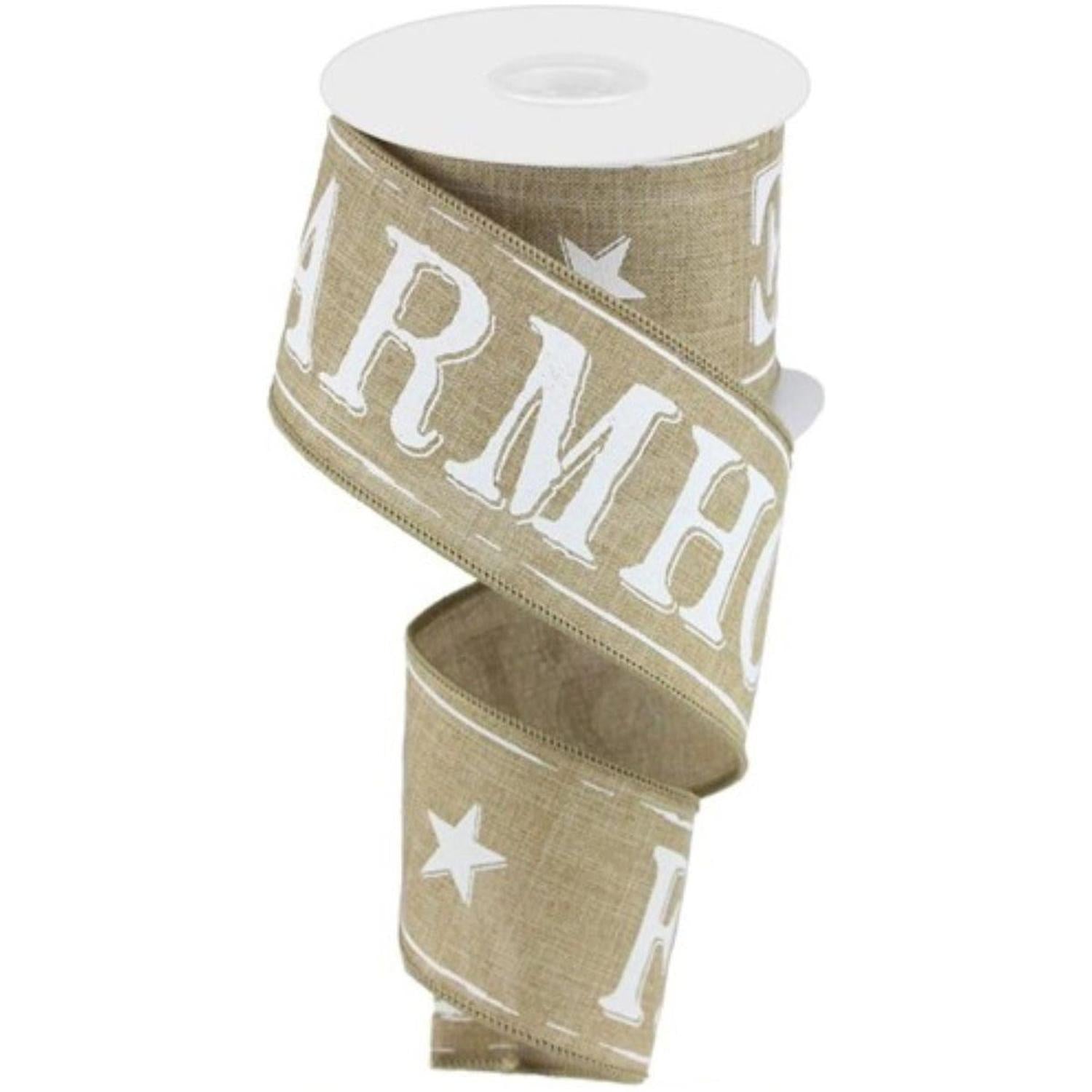 Shop For 2.5" Farmhouse Royal Ribbon: Natural (10 Yards) at Michelle's aDOORable Creations