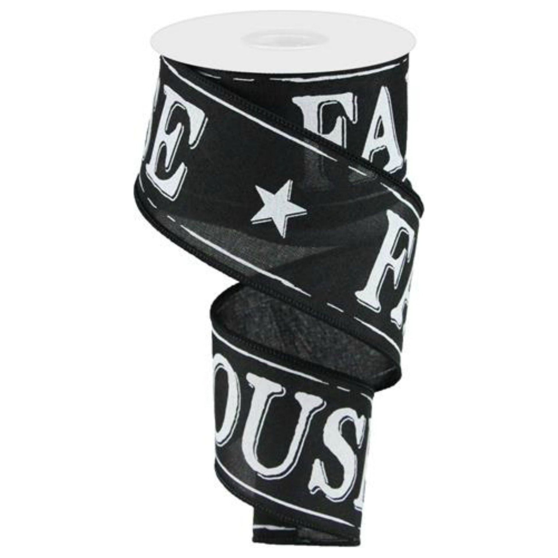 Shop For 2.5" Farmhouse Royal Ribbon: Black (10 Yards) at Michelle's aDOORable Creations