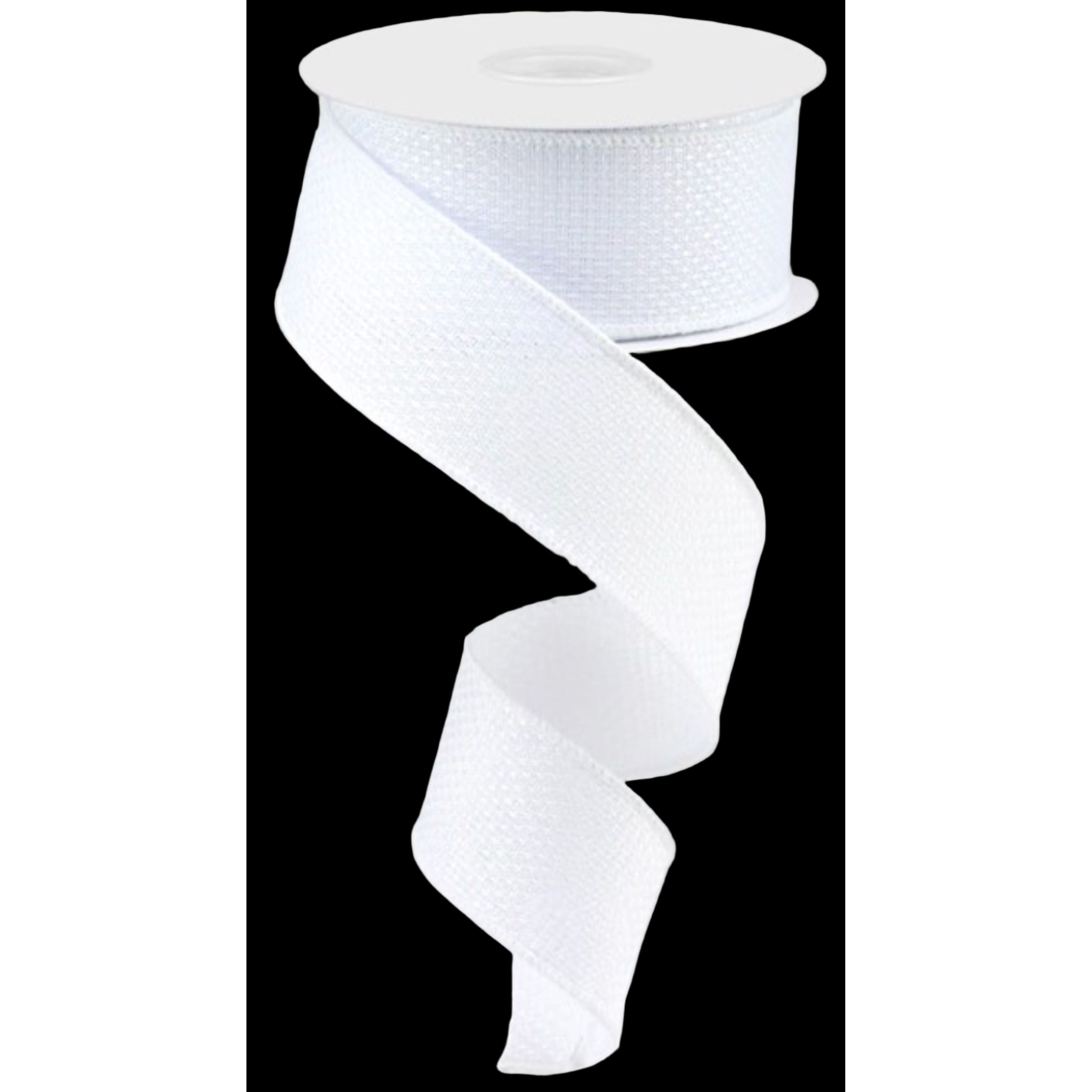 Shop For 1.5" Royal Faux Burlap Ribbon: White (10 Yards) at Michelle's aDOORable Creations