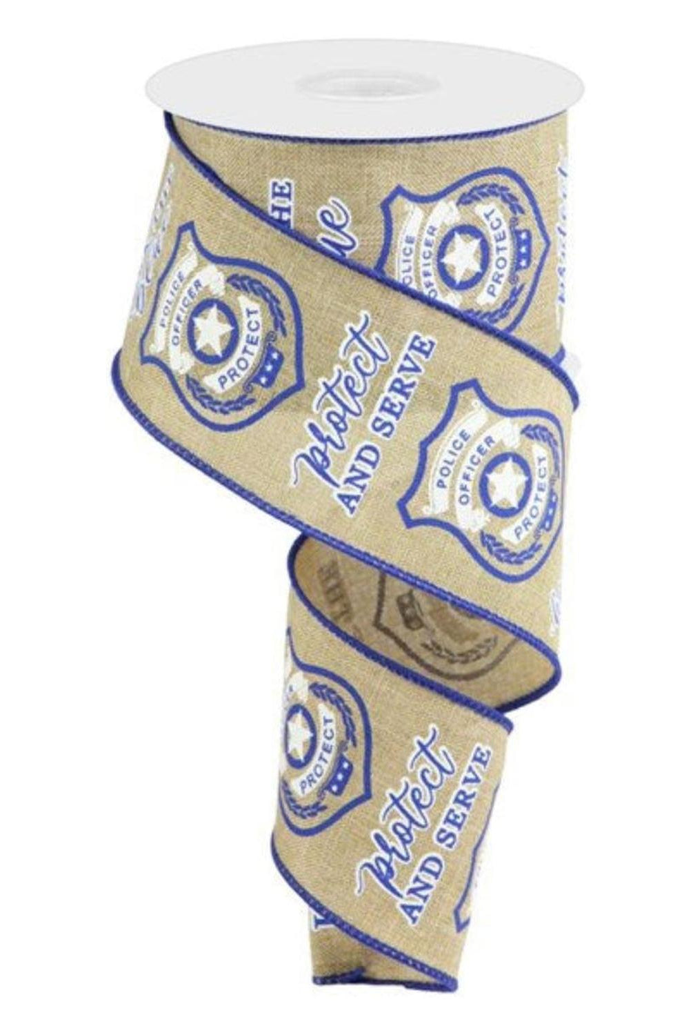 2.5" Police Badge Ribbon: Light Beige (10 Yards)