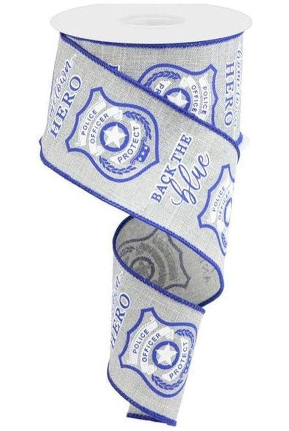 2.5" Police Badge Ribbon: Grey (10 Yards)