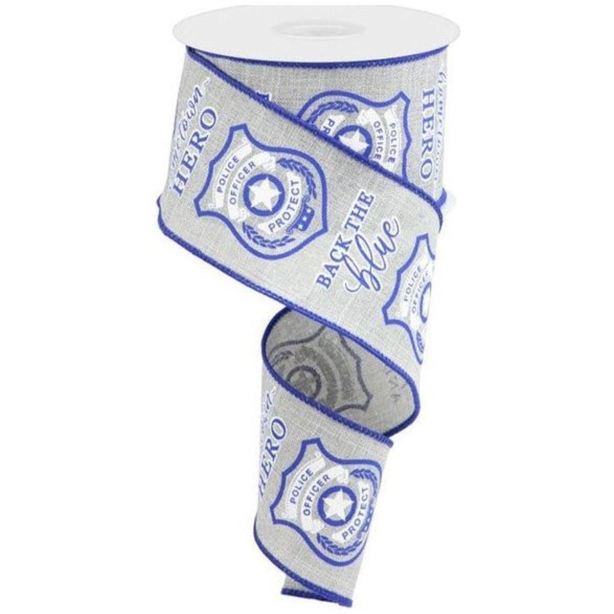 Shop For 2.5" Police Badge Ribbon: Grey (10 Yards) at Michelle's aDOORable Creations