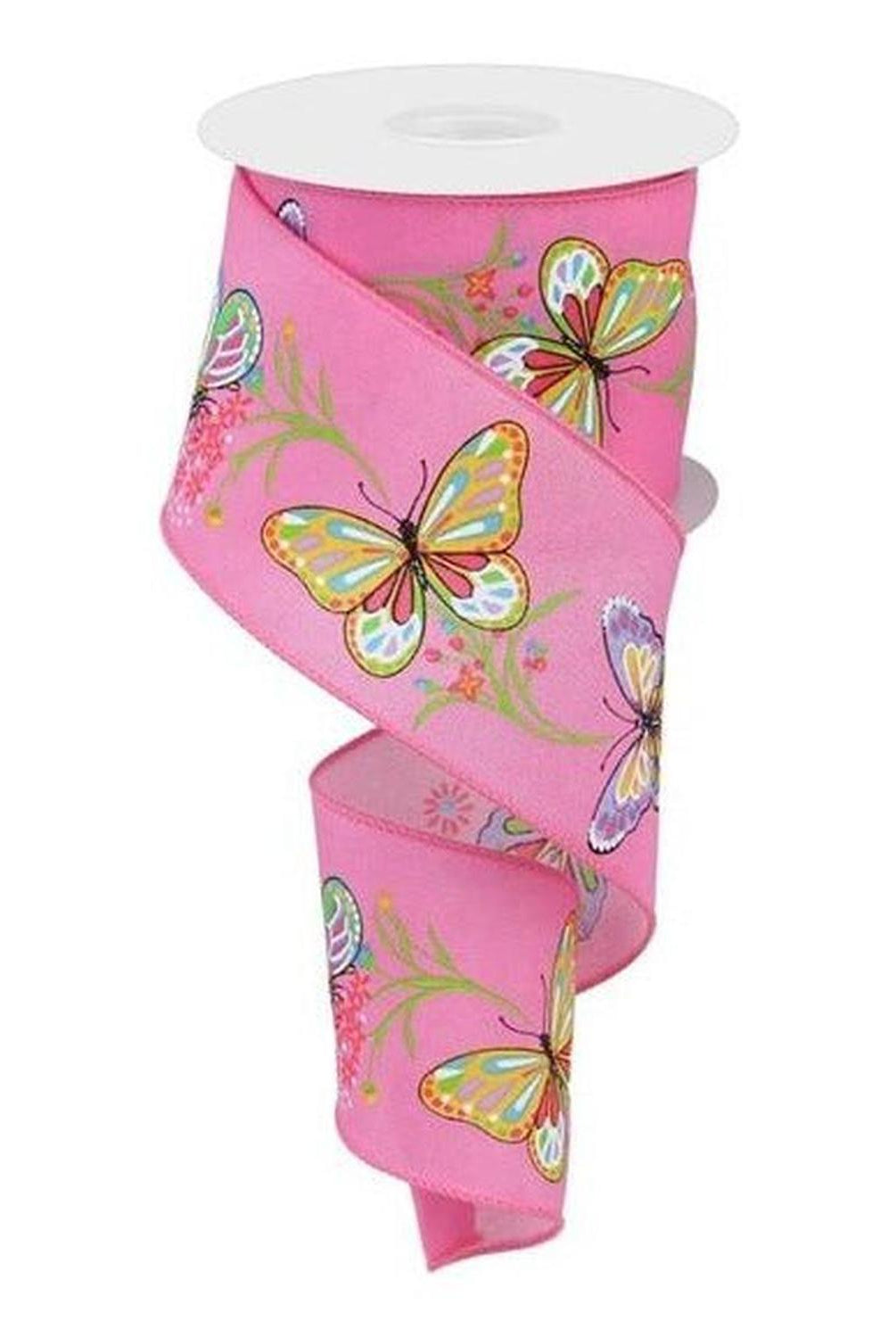 Shop For 2.5" Butterfly Branch Ribbon: Pink (10 Yards) at Michelle's aDOORable Creations