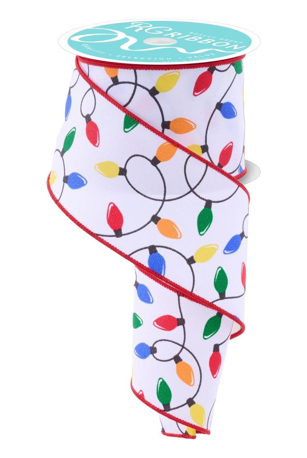 2.5" Christmas Lights Ribbon: Primary (10 Yards)