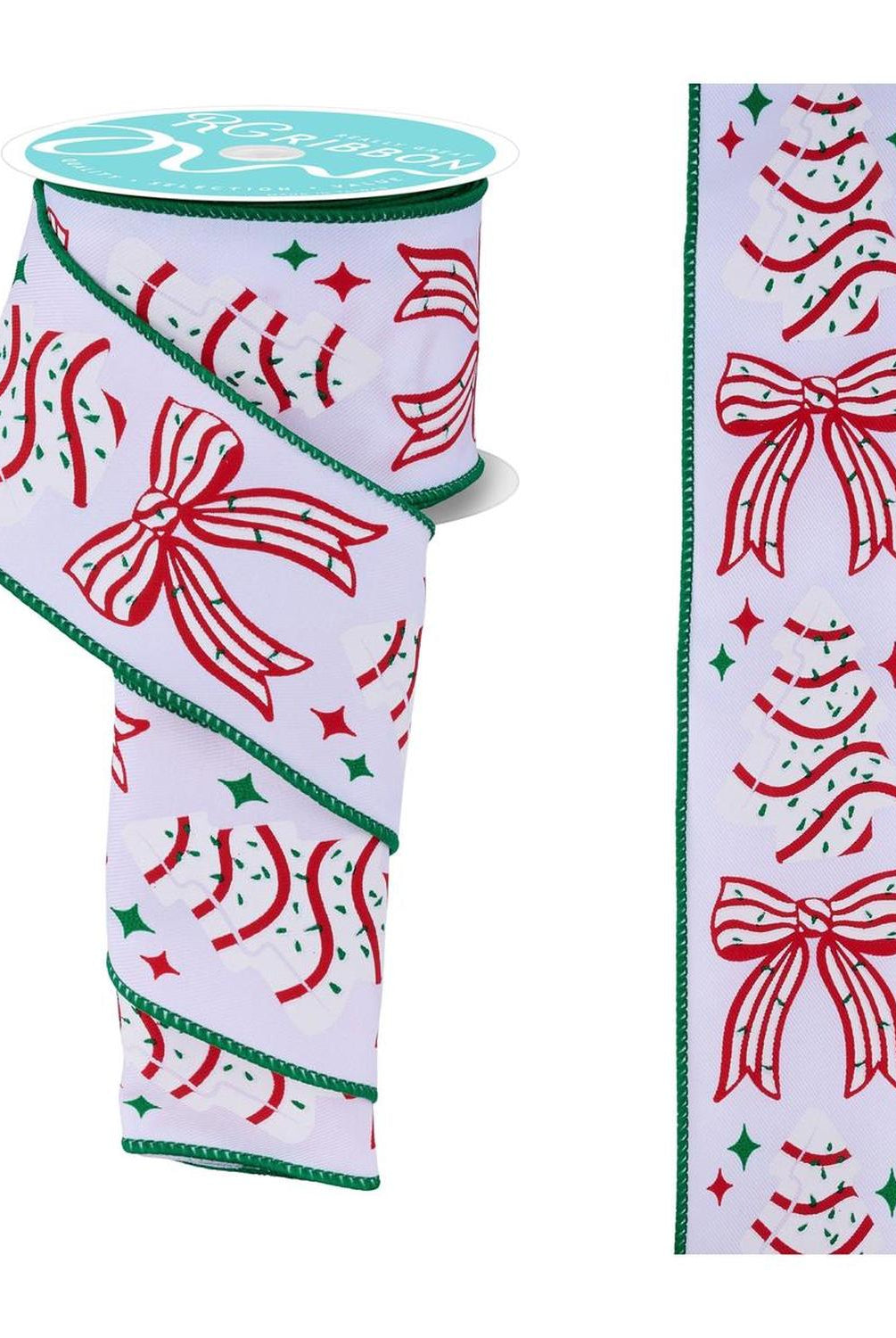 2.5" Candy Tree Bow Ribbon: White (10 Yards)