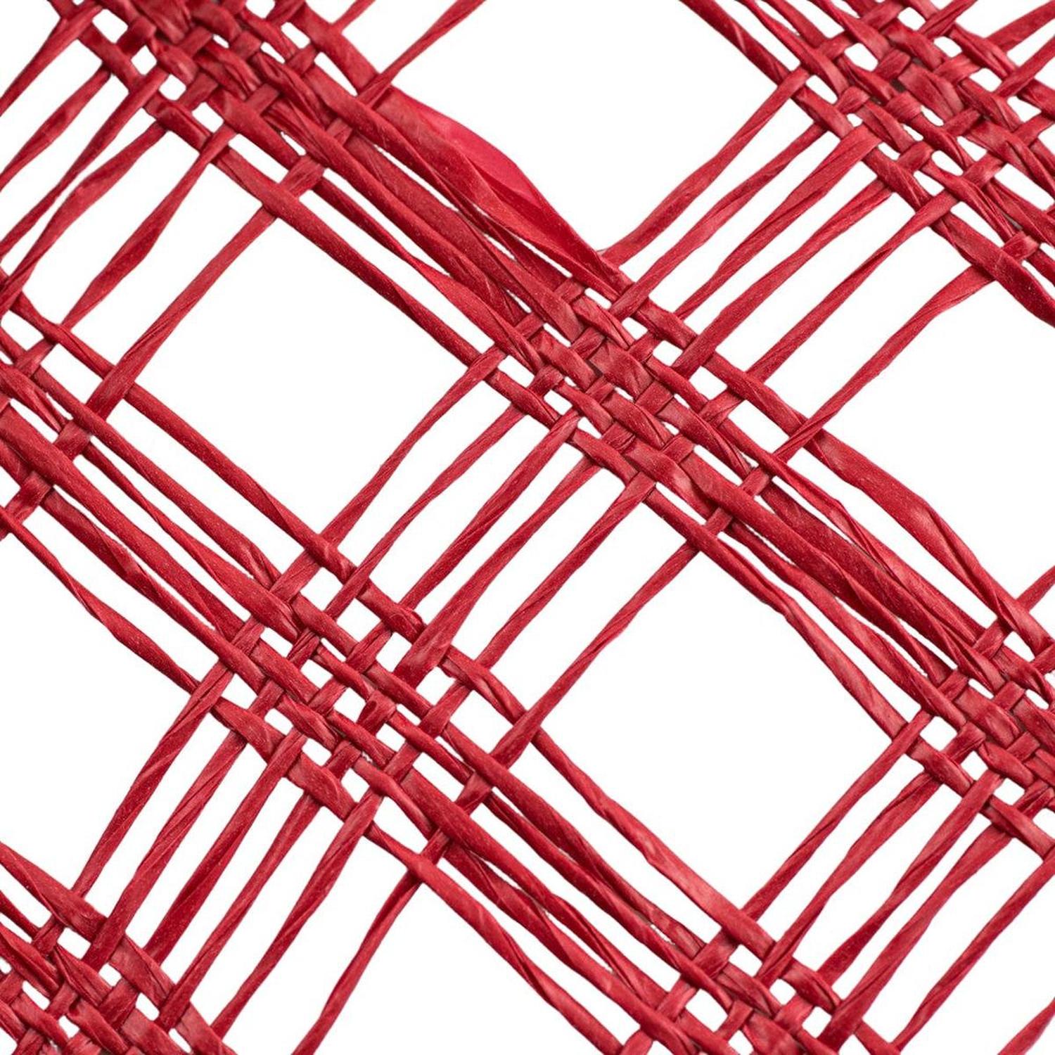 10" Poly Burlap Check Mesh Ribbon: Red