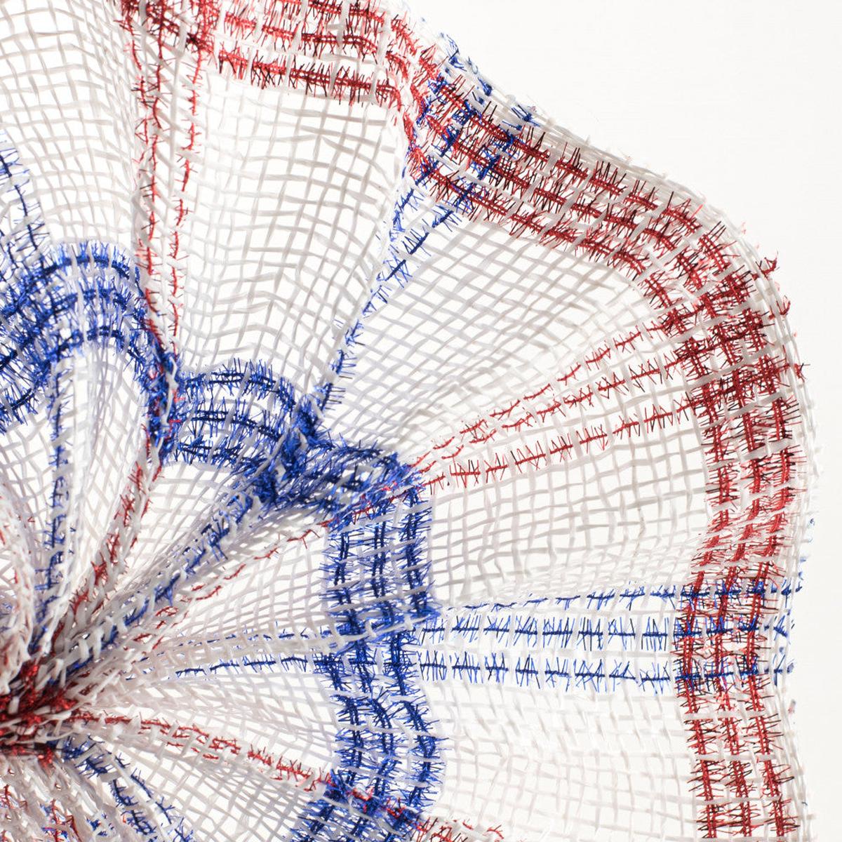 Shop For 10" Poly Burlap Mesh Ribbon: Patriotic Tinsel Check at Michelle's aDOORable Creations