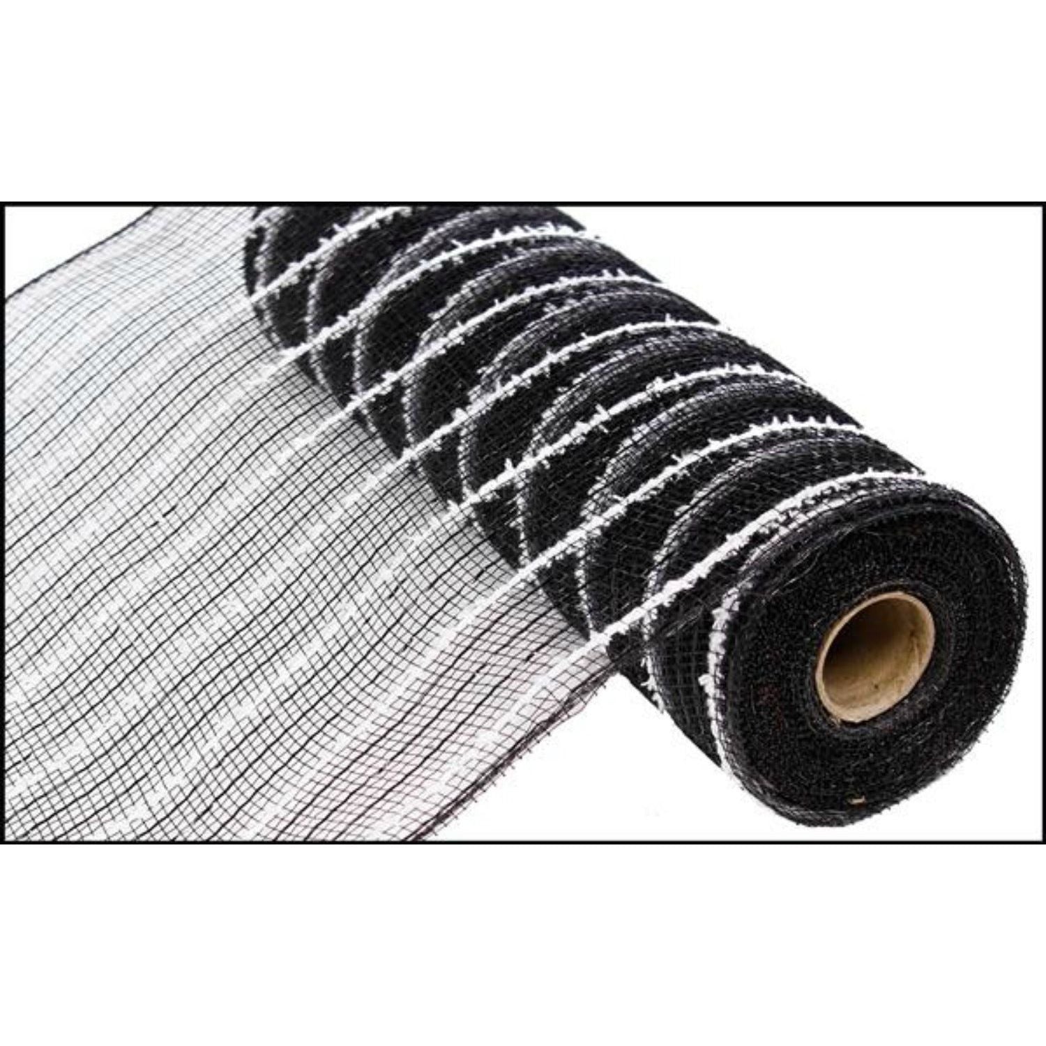 Shop For 10.25" Metallic Cotton Drift Mesh Ribbon: Black (10 Yards) at Michelle's aDOORable Creations