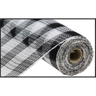 Shop For 10.25" Faux Jute Check Mesh Ribbon: Black & White (10 Yards) at Michelle's aDOORable Creations
