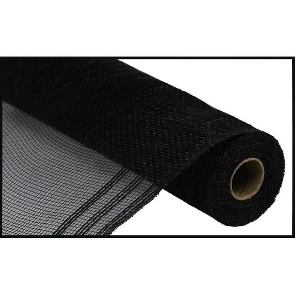 Shop For 10.5" Faux Jute Border Stripe Mesh Ribbon: Black (10 Yards) at Michelle's aDOORable Creations