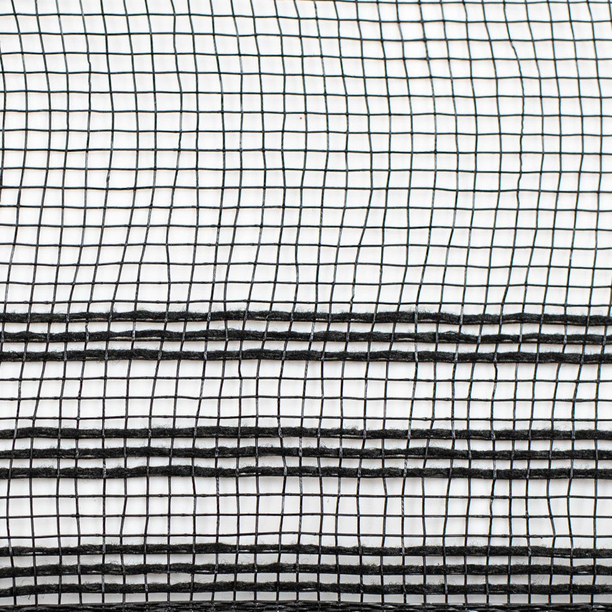 Shop For 10.5" Faux Jute Border Stripe Mesh Ribbon: Black (10 Yards) at Michelle's aDOORable Creations