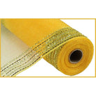 Shop For 10.5" Border Stripe Tinsel Mesh Ribbon: Gold (10 Yards) at Michelle's aDOORable Creations