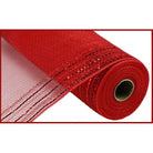 Shop For 10" Border Stripe Tinsel Metallic Mesh Ribbon: Red (10 Yards) at Michelle's aDOORable Creations