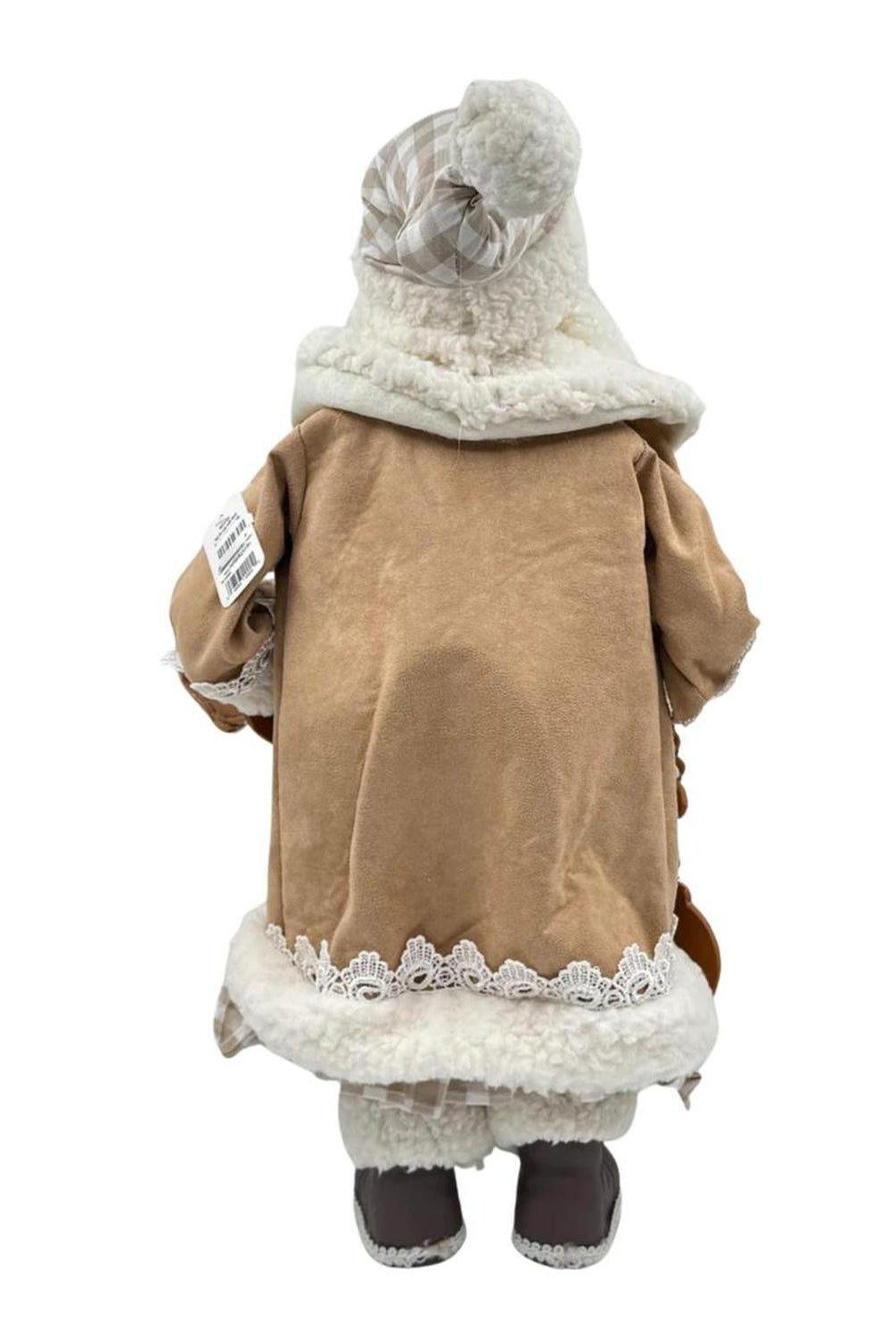 18" Gingham Gingerbread Christmas Santa Figure