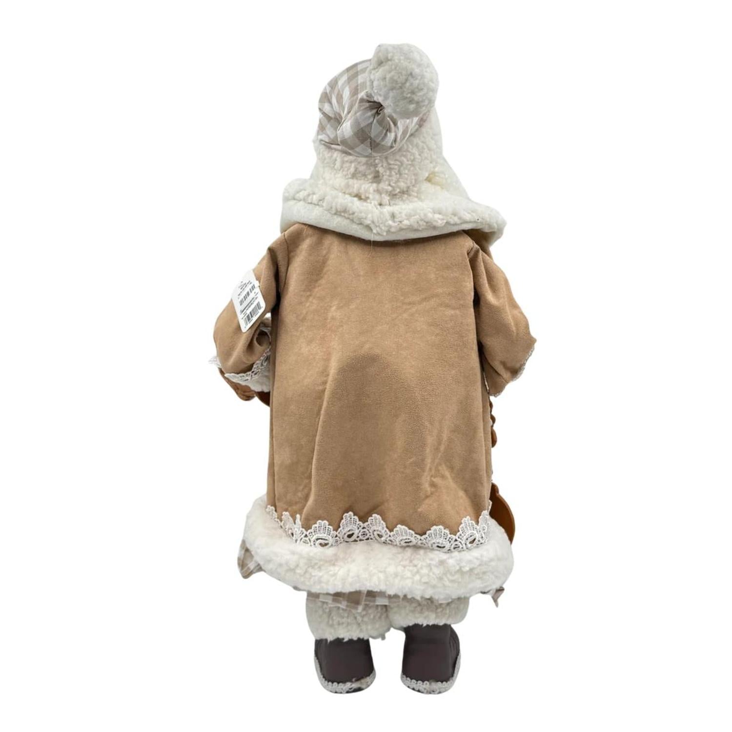 18" Gingham Gingerbread Christmas Santa Figure