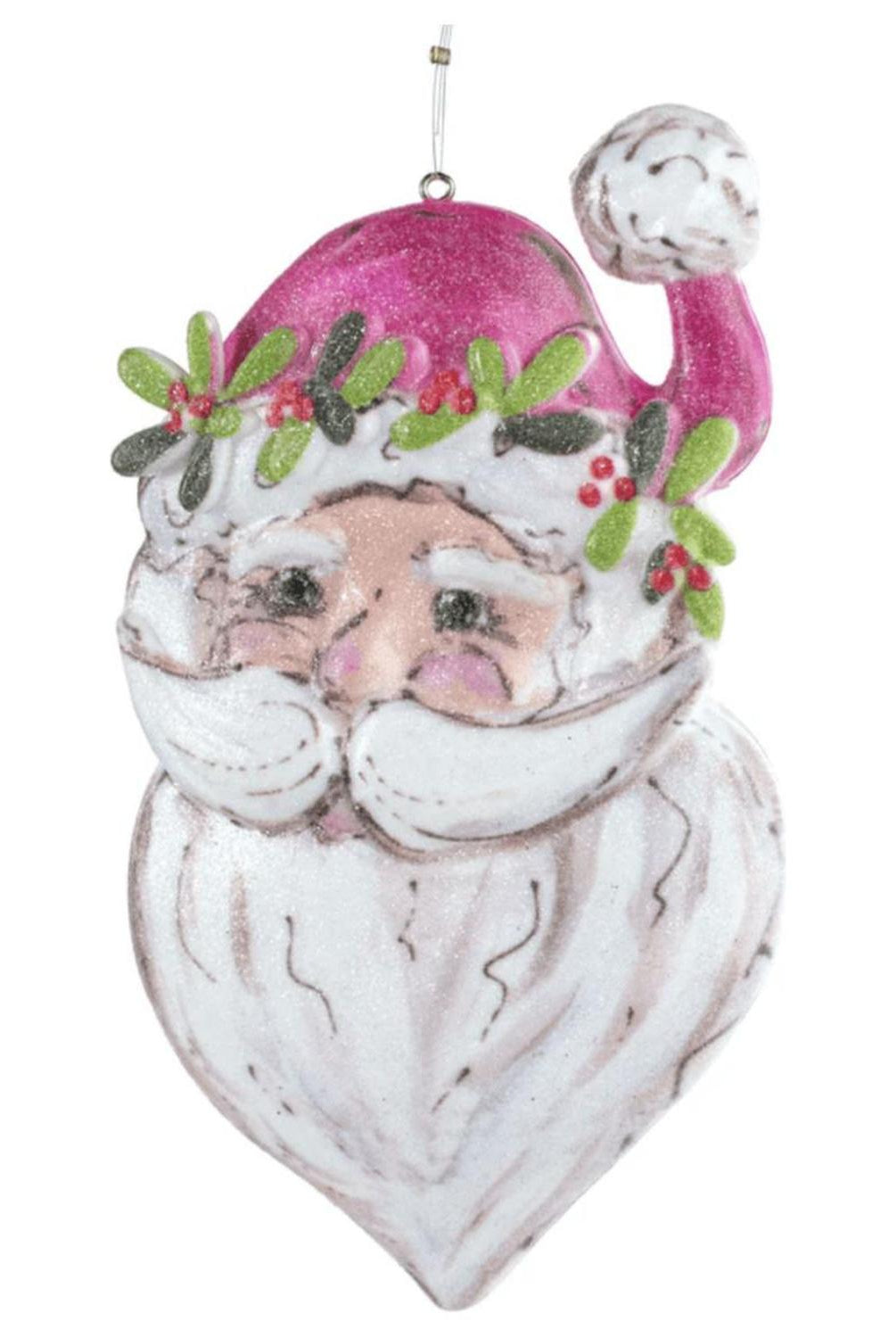 5.5" Pink Santa Ornament