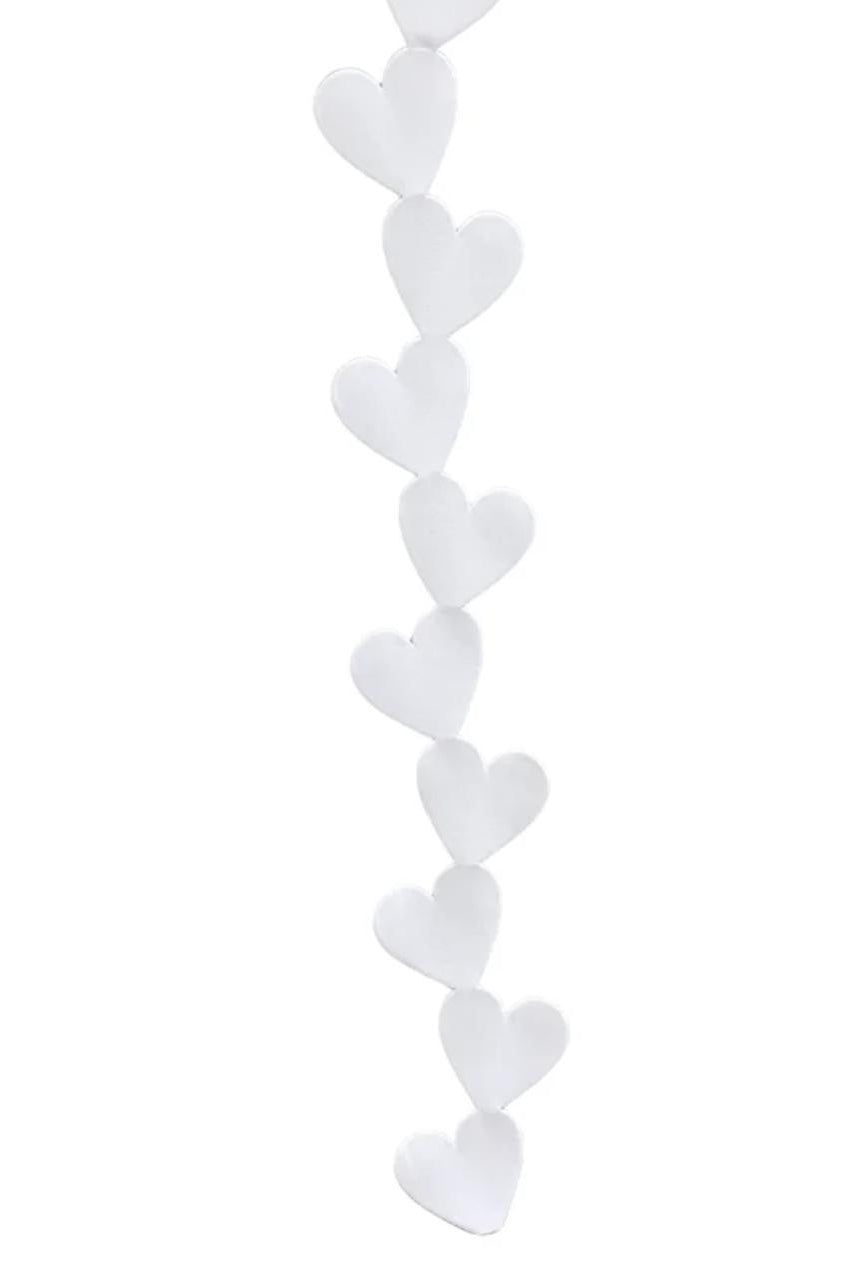 White metallic vinyl puffy heart garland streamer for homecoming crafts