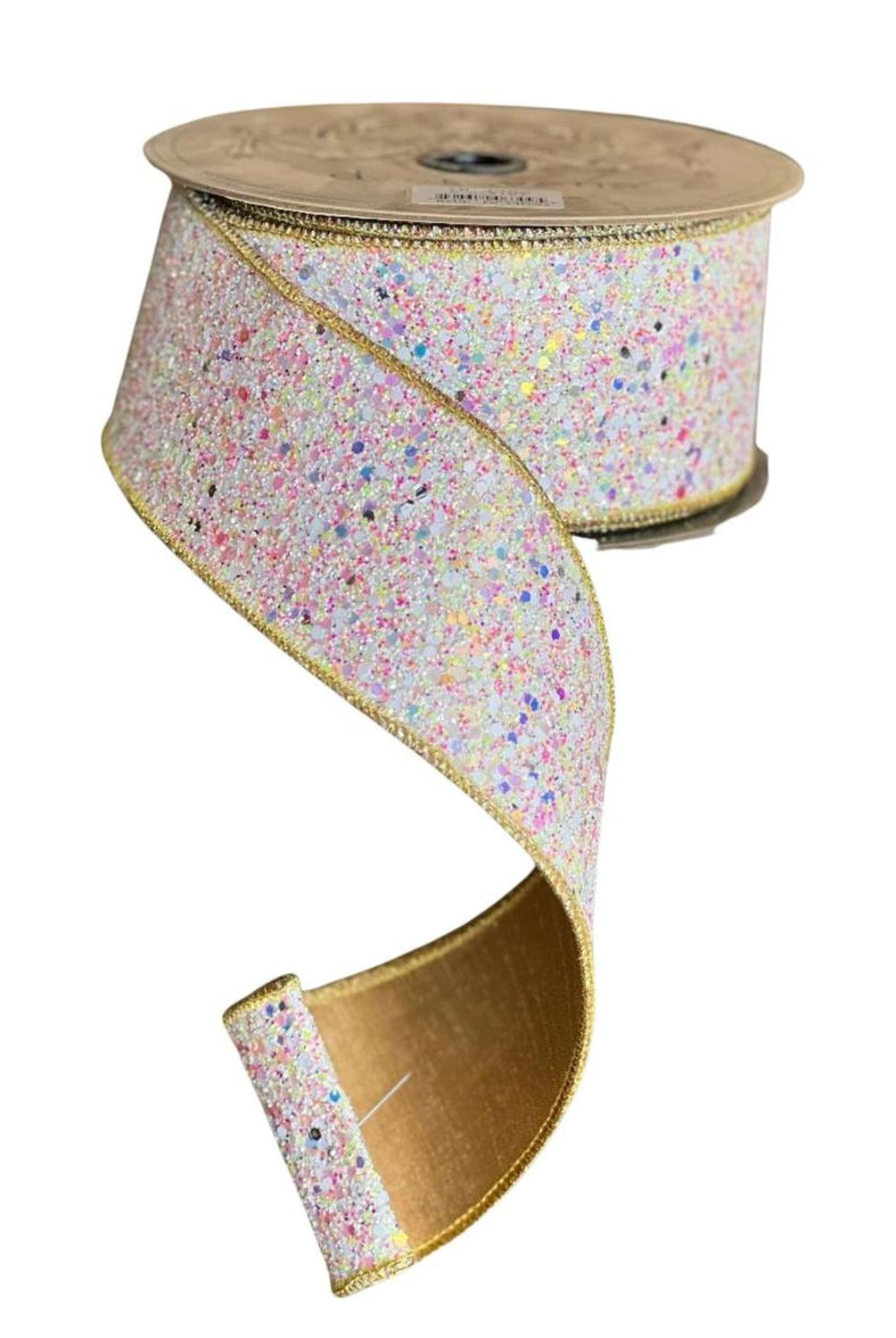 2.5" Sugar Plum Glitter Ribbon: Icy Iridescent (10 Yards)