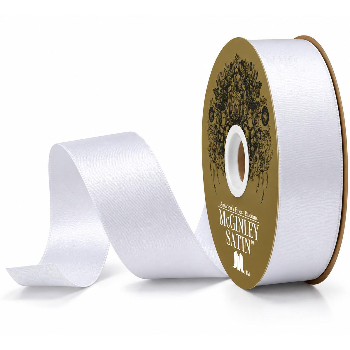 McGinley white satin lustre ribbon spool for homecoming mums
