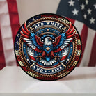 Shop For American Eagle Red White Blue Round Sign at Michelle's aDOORable Creations