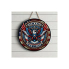Shop For American Eagle Red White Blue Round Sign at Michelle's aDOORable Creations