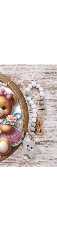 Baby Bear Girl Announcement Round Sign - Michelle's aDOORable Creations - Signature Signs