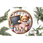 Shop For Baby Bear Girl Announcement Round Sign at Michelle's aDOORable Creations