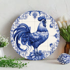 Shop For Blue Azulejo Rooster Round Sign at Michelle's aDOORable Creations