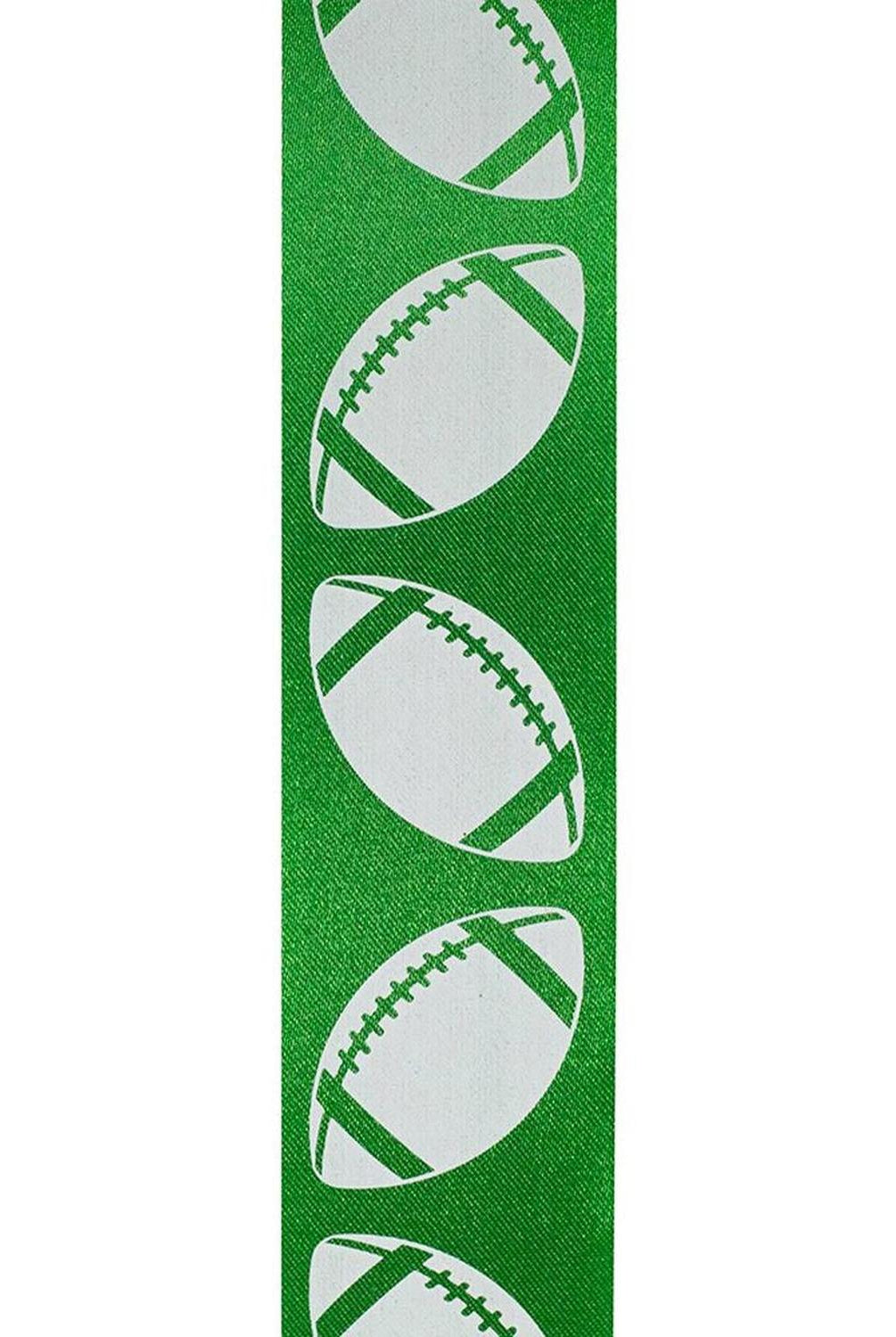 1 3/8 in Homecoming Football Ribbon: Emerald/White (25 Yards)