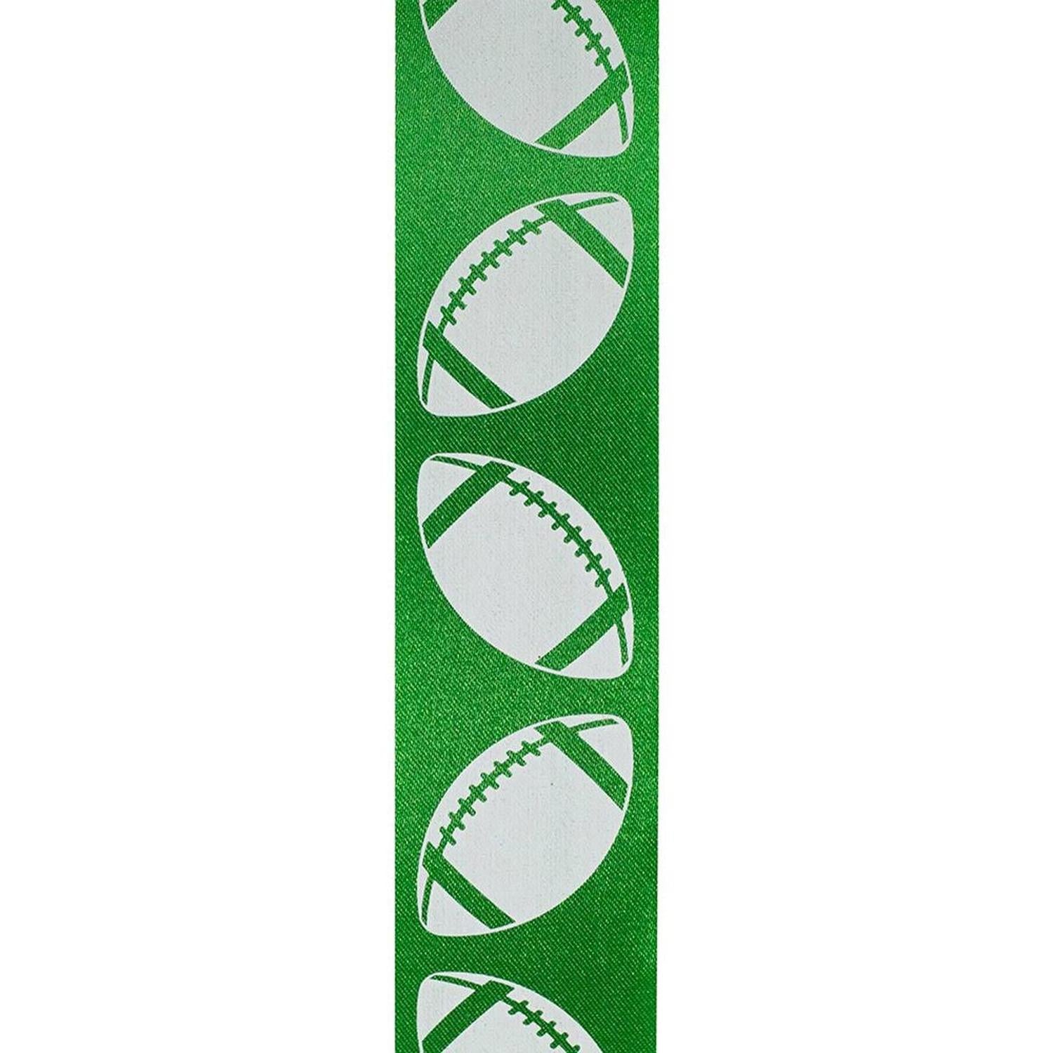 Shop For 1 3/8 in Homecoming Football Ribbon: Emerald/White (25 Yards)