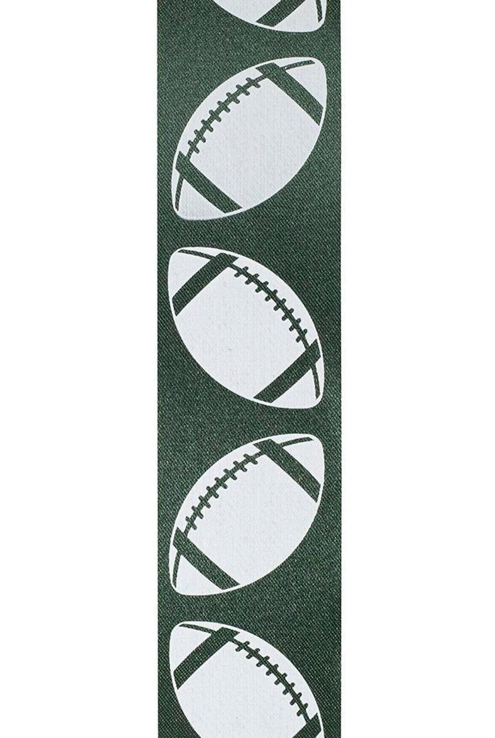 1 3/8 in Homecoming Football Ribbon: Hunter/White (25 Yards)