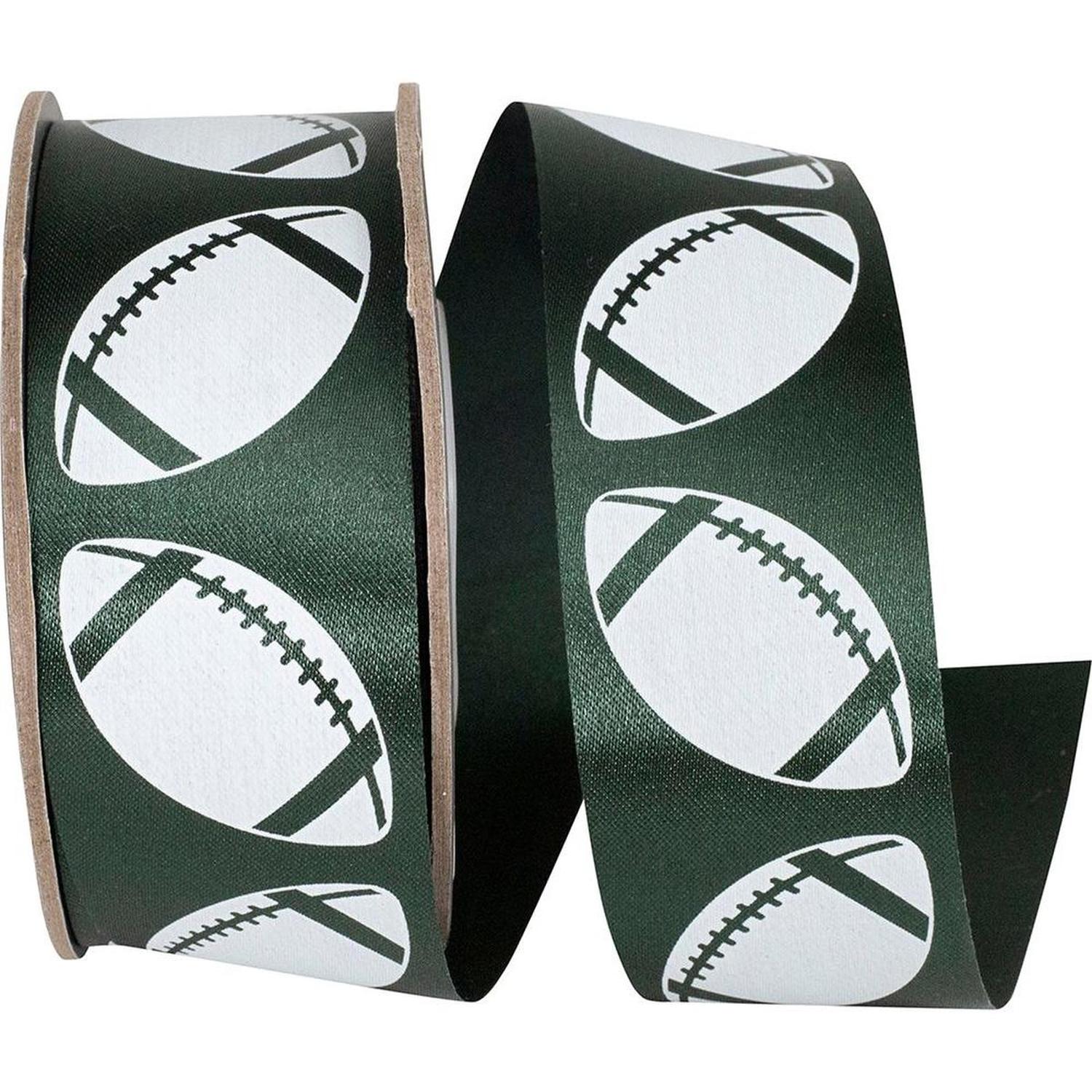 Shop For 1 3/8 in Homecoming Football Ribbon: Hunter/White (25 Yards)