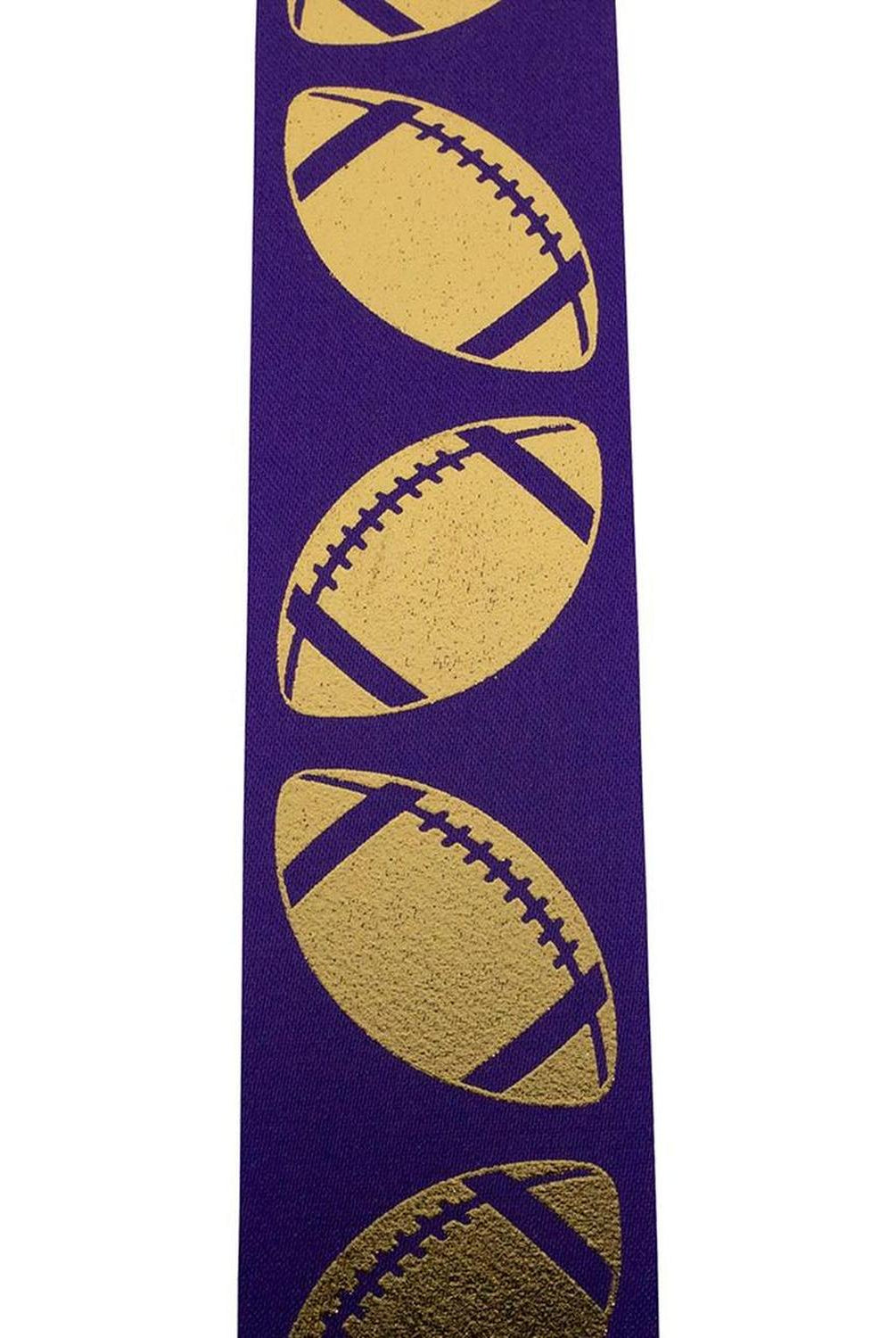1 3/8 in Homecoming Football Ribbon: Purple/Gold (25 Yards)