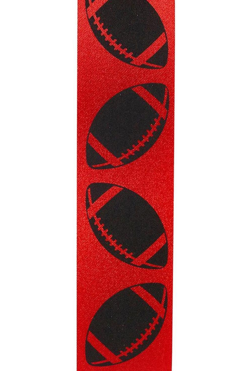 1 3/8 in Homecoming Football Ribbon: Red/Black (25 Yards)