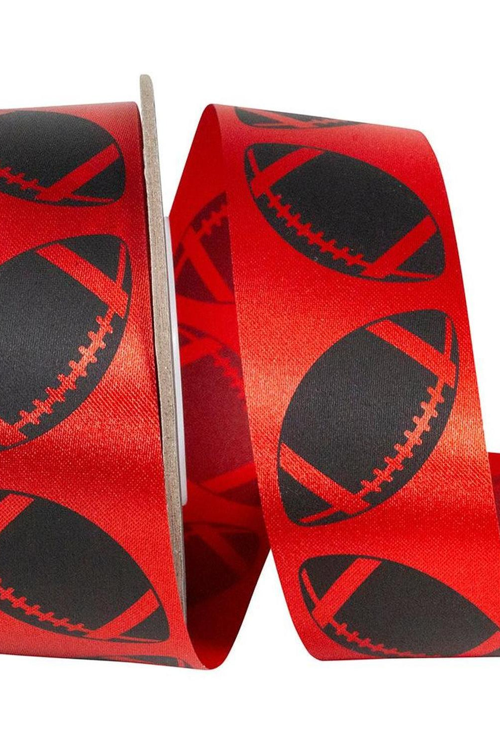 1 3/8 in Homecoming Football Ribbon: Red/Black (25 Yards)