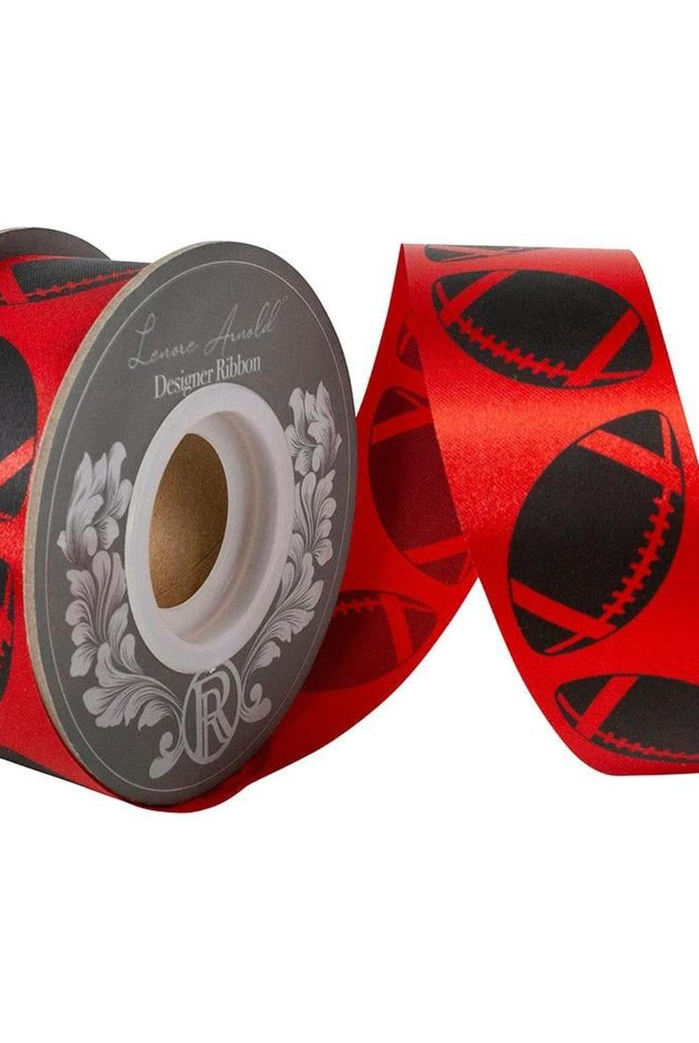 1 3/8 in Homecoming Football Ribbon: Red/Black (25 Yards)