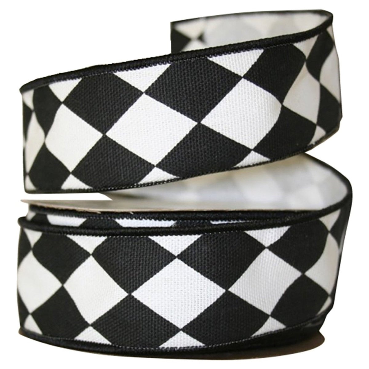 Shop For 1 3/8in Diamond Classic Ribbon: Black/White (10 Yards)