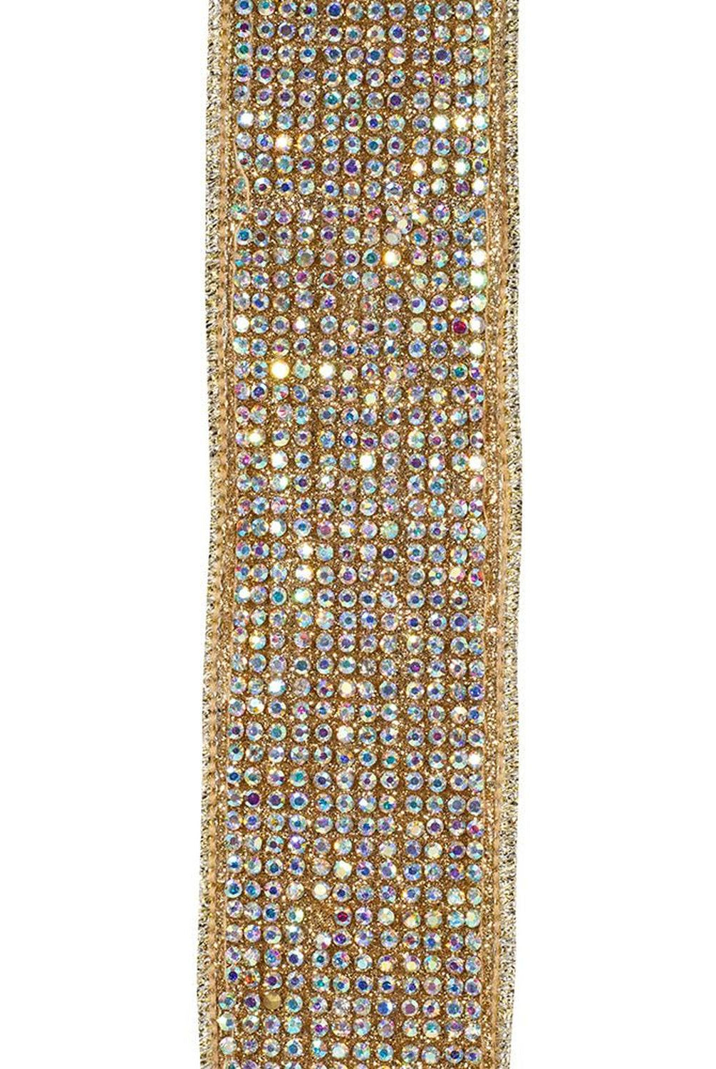 Shop For 1 3/8in Jeweled Disco Metallic Ribbon: Champagne (5 Yards)