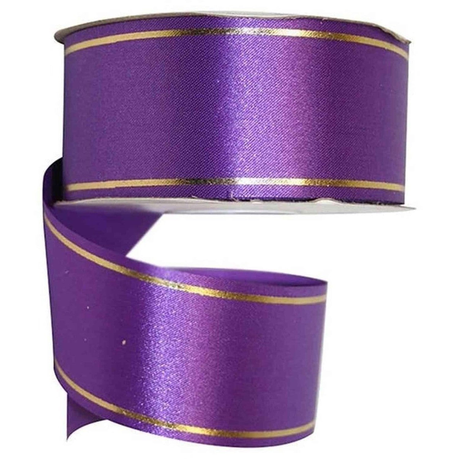 Shop For 1 7/8in Bi - Striped Non - Wired Ribbon: Purple (50 Yards)