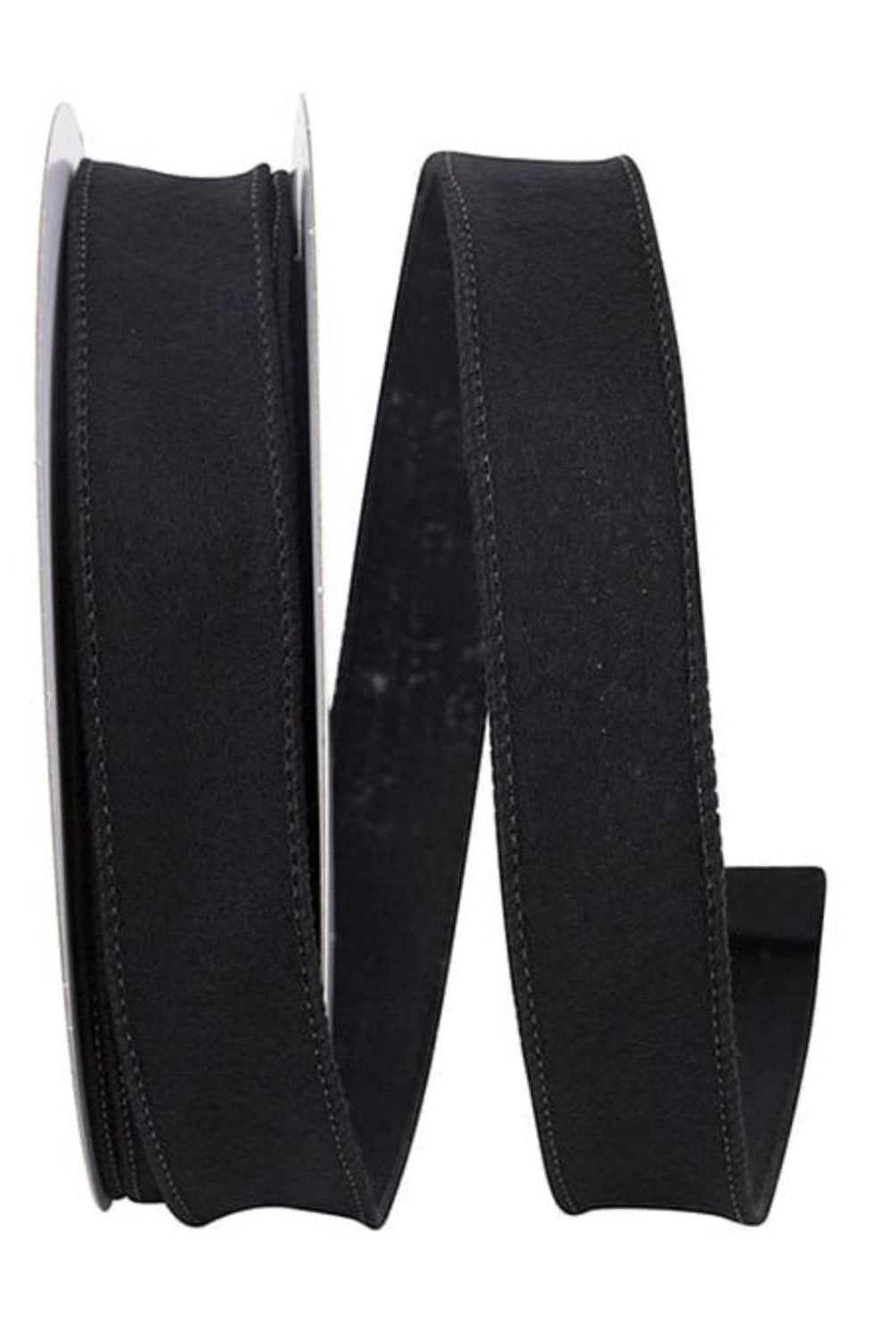 1" Felt Fuzz Petite Ribbon: Black (10 Yards)